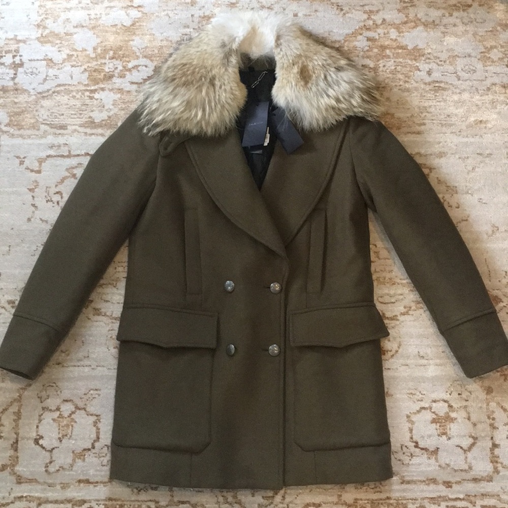 Belstaff “Whitney” Cashmere & Coyote Fur Coat